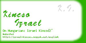 kincso izrael business card